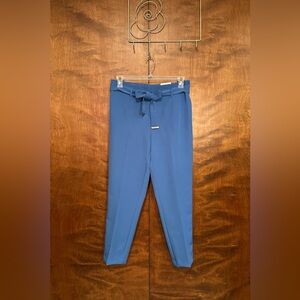 Jules & Leopold High Waist Pull On Pants Womens M Blue Tie Waist Tapered Leg NWT